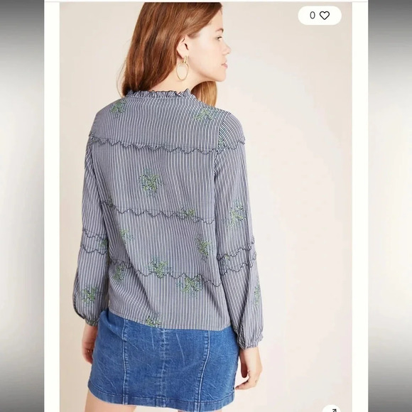 Dolan Stella Embroidered Blouse Small - Picture 4 of 9